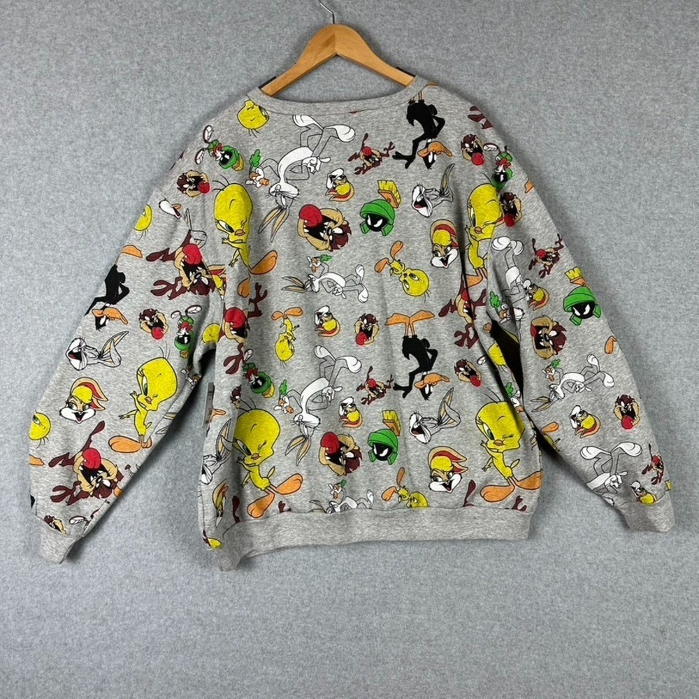 Looney‎ Tunes Sweatshirt Gray 3XL Taz Tweety Bugs Bunny Marvin NWT - Picture 6 of 6